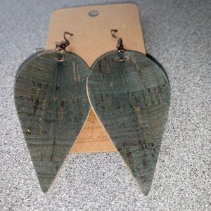 3 for $20 - "Foret" cork teardrop earrings